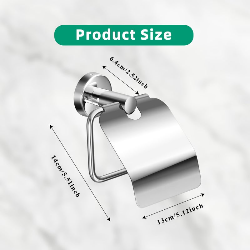 OlBuWa Toilet Paper Holder with Cover Tissue Roll Storage Rack Storage Dust-proof for Kitchen & Bathroom-304 Stainless Steel - Image 4